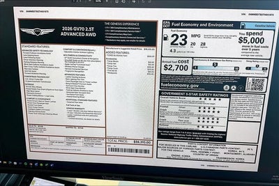 2026 Genesis GV70 2.5T Advanced