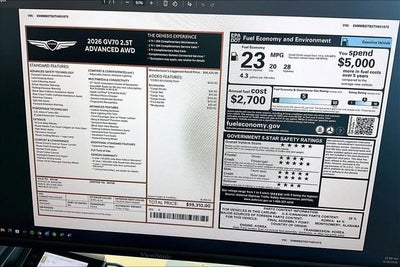 2026 Genesis GV70 2.5T Advanced