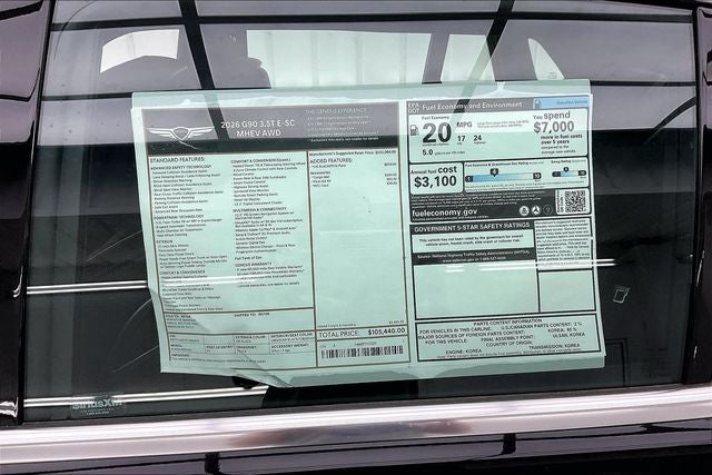 2026 Genesis G90 3.5T e-SC