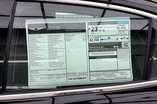 2026 Genesis G70 2.5T Prestige