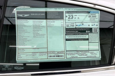 2026 Genesis G70 2.5T