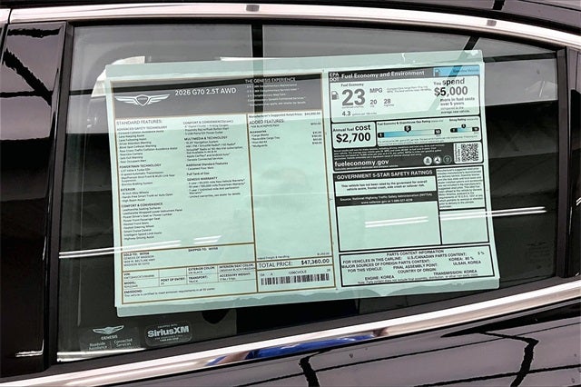 2026 Genesis G70 2.5T