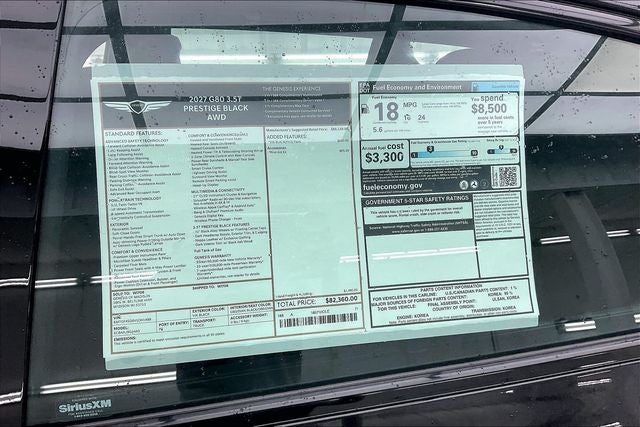 2027 Genesis G80 3.5T Prestige Black