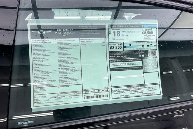 2027 Genesis G80 3.5T Prestige Black